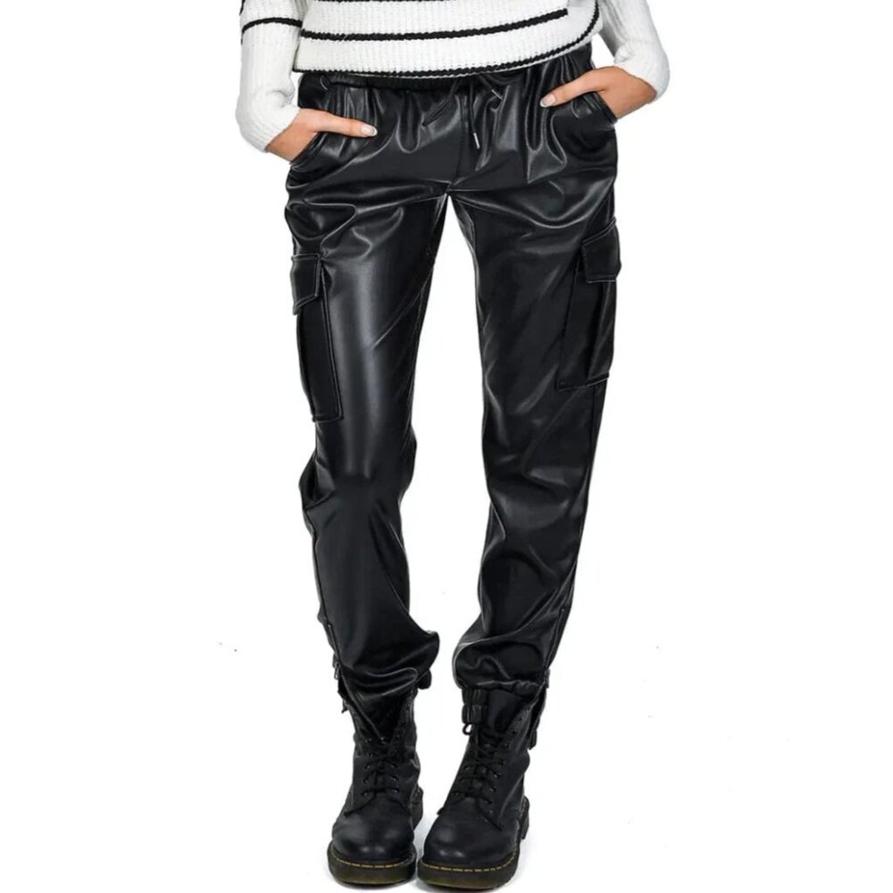 NWT RD Style Blair Vegan Leather Jogger | Faux Leather Jogger Pants | Size M